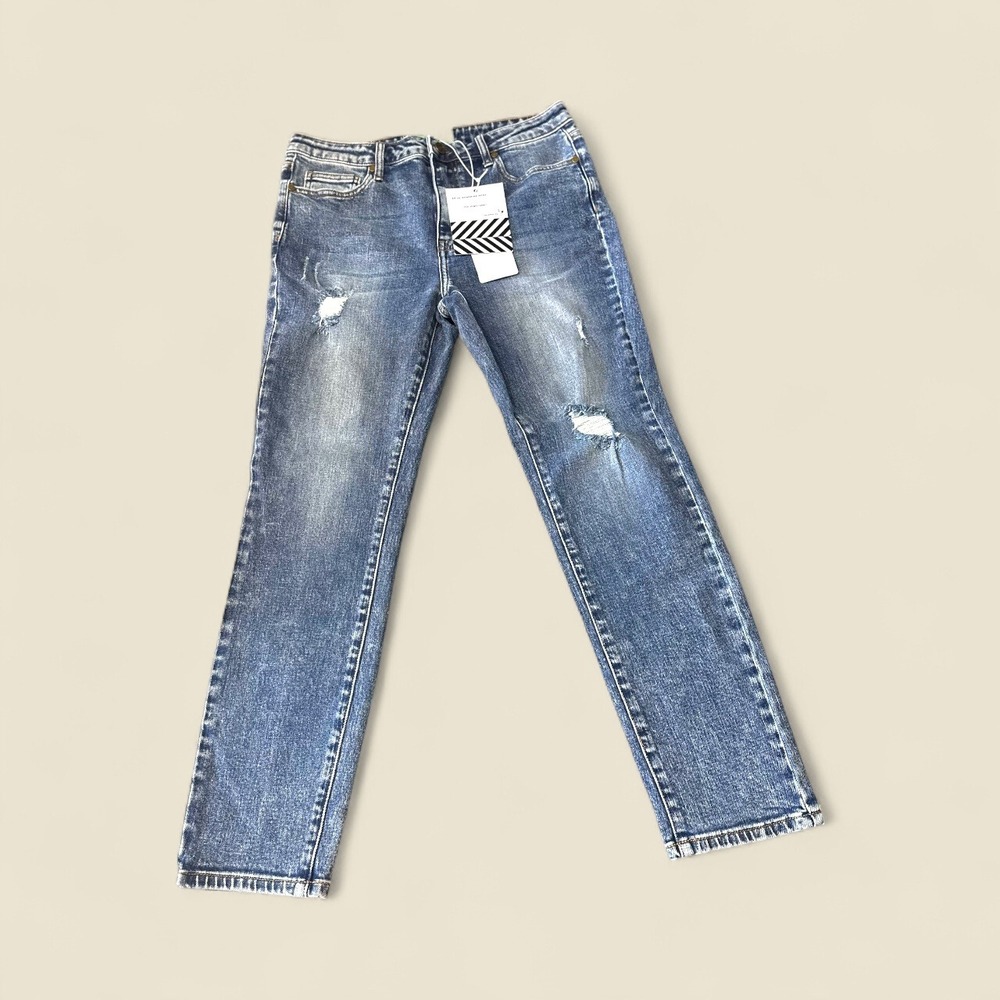 Sandrine Rose SR vs. Snow Ripped Distressed Blue Wash Denim Jeans Size 31